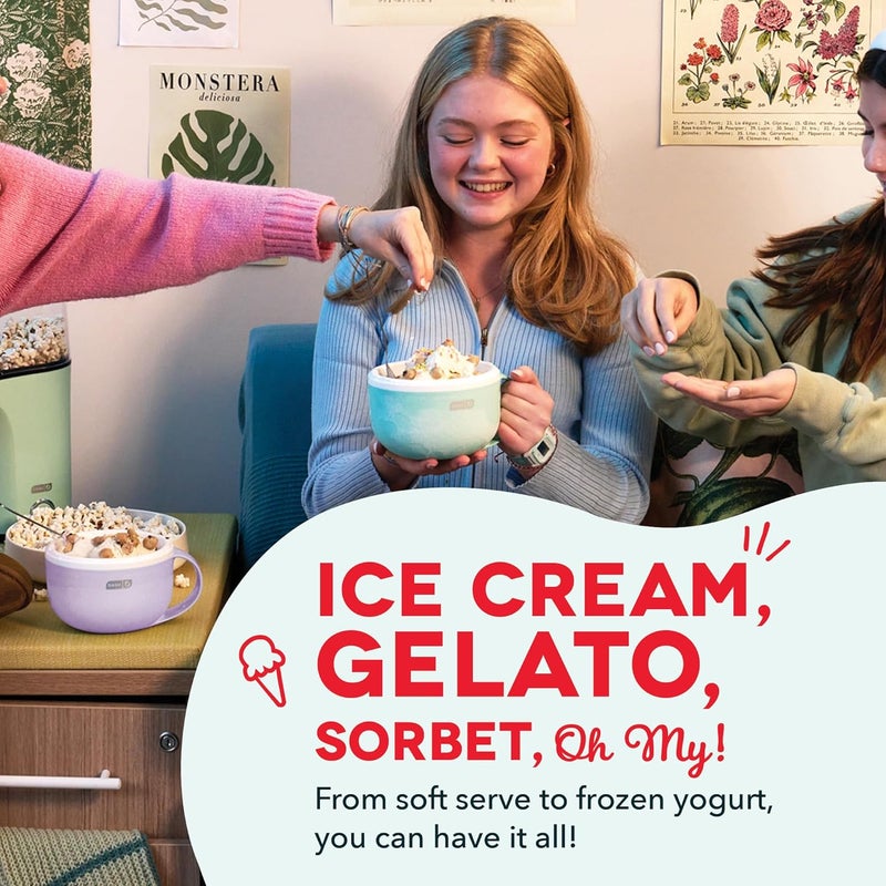 Dash صانع الآيس كريم في الكوب الخاص بي - يصنع حصة واحدة من الجيلاتو، الزبادي المجمد، السوربيه والمزيد - سهل التنظيف والاستخدام - أزرق، 2 وعاء - Image 3